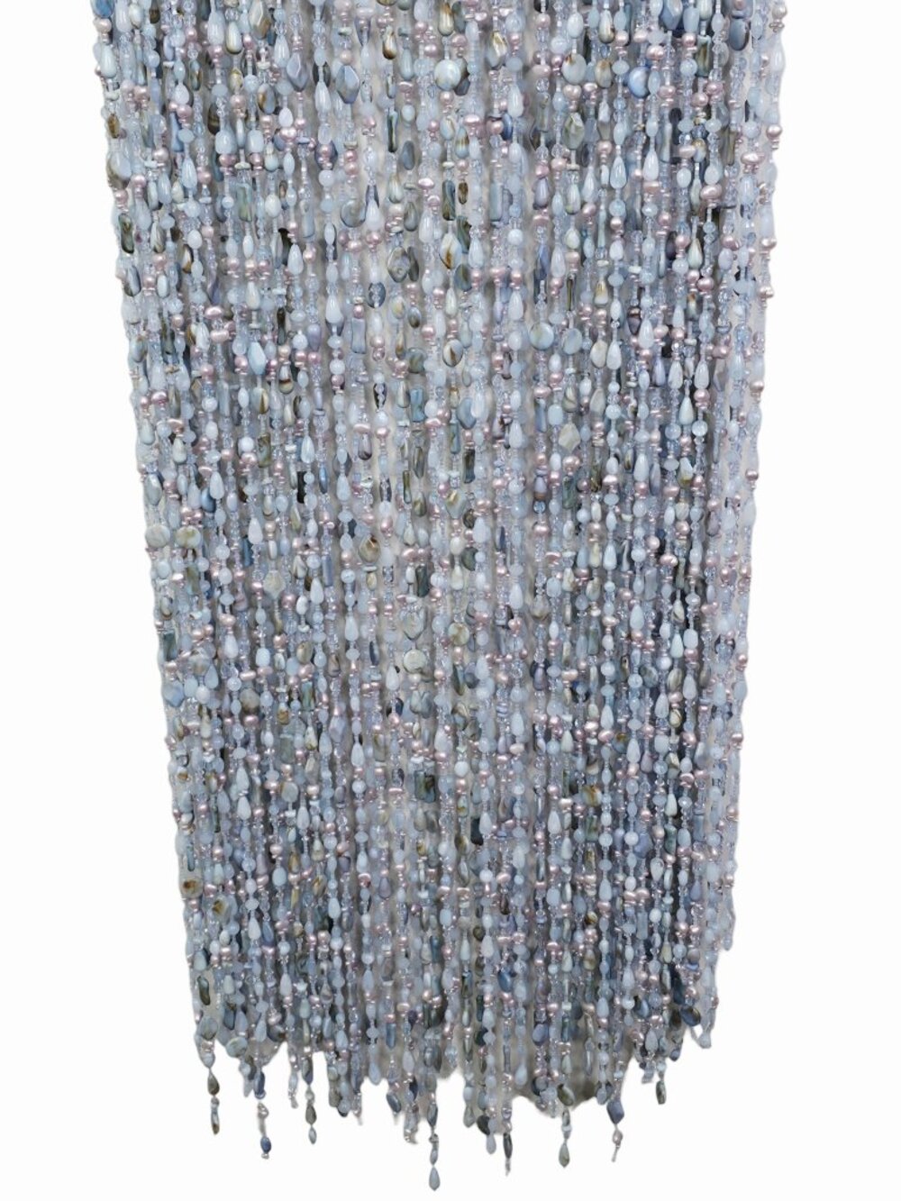 Cult Gaia Calantha Gown Coastal Blue Stone Beaded Fringe Maxi Dress - Picture 7 of 14